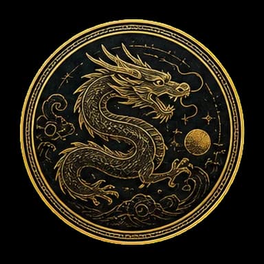 龍 zodiac medallion