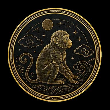 猴 zodiac medallion
