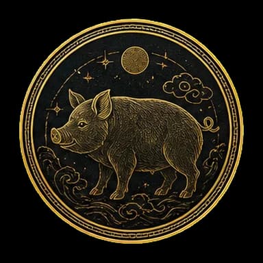 豬 zodiac medallion