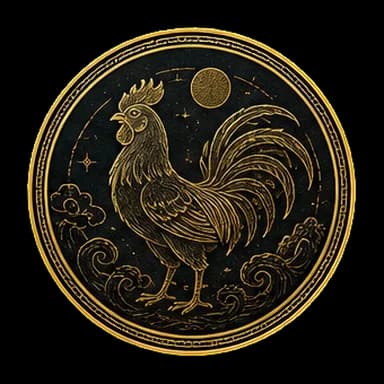雞 zodiac medallion