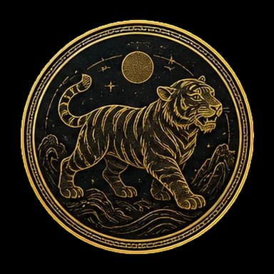 虎 zodiac medallion